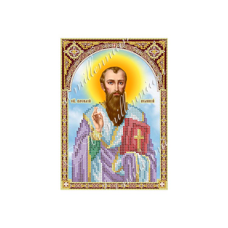 Art-R-0075 Святой Василий Великий. Схема для вышивки бисером Арт-Миллениум - 1