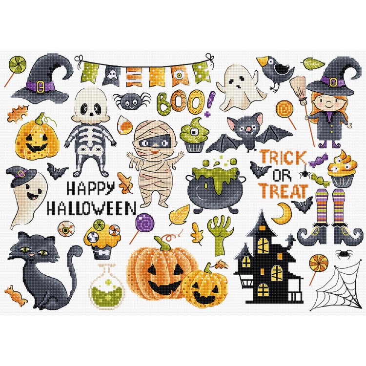 Набір для вишивки хрестиком L8225 Halloween Sampler. Letistitch - 1