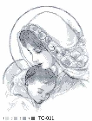 ТО-011 Марія з дитям сіра. Схема для вишивки бісером (атлас) ТМ Барвиста Вишиванка - 1