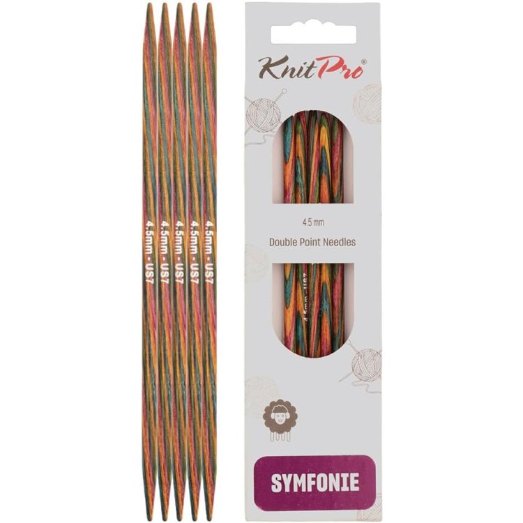 20141 Спиці шкарпеткові Symfonie Wood KnitPro, 15 см, 4.50 мм - 1