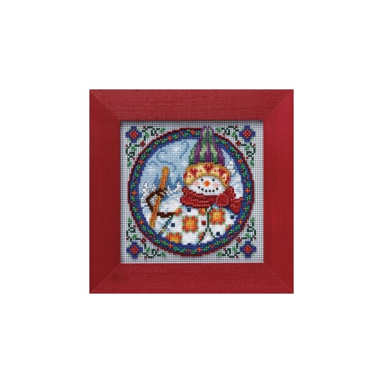 JS149101 Северный снеговик. Набор для вышивки в смешанной технике Mill Hill - 1