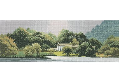  HC612 Будинок біля річки. Схема для вишивки хрестиком на папері Heritage Crafts