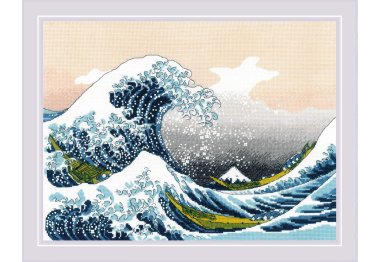  2186 Большая волна у Канагавы К. Хокусаем. Набор для вышивки крестиком Риолис.