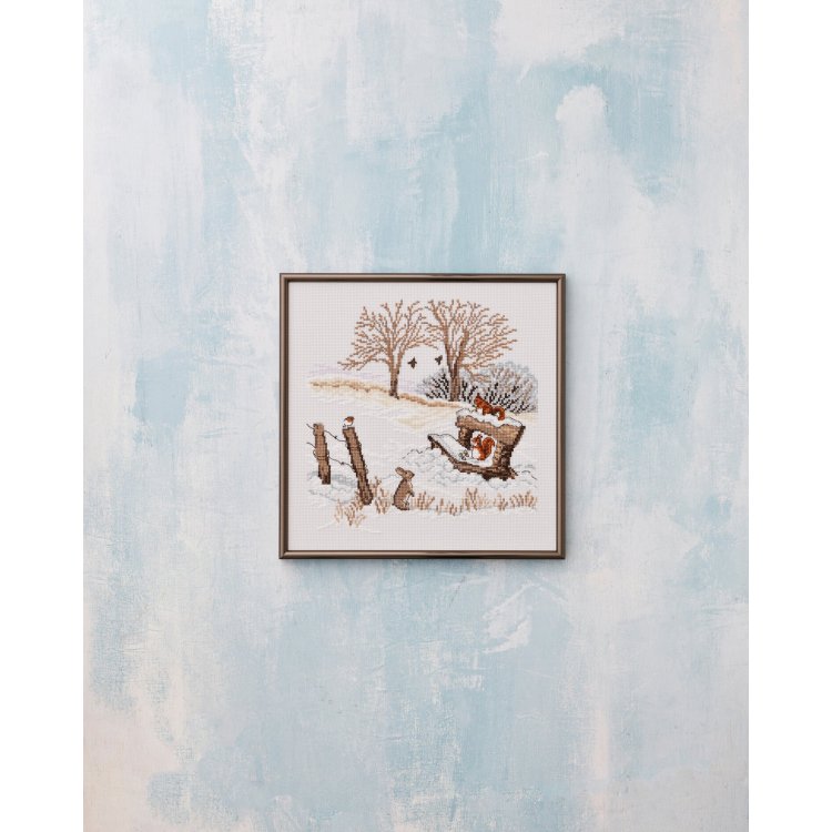 92-2130 Зимова білка (Winter squirrel. Набір для вишивання хрестом PERMIN - 1