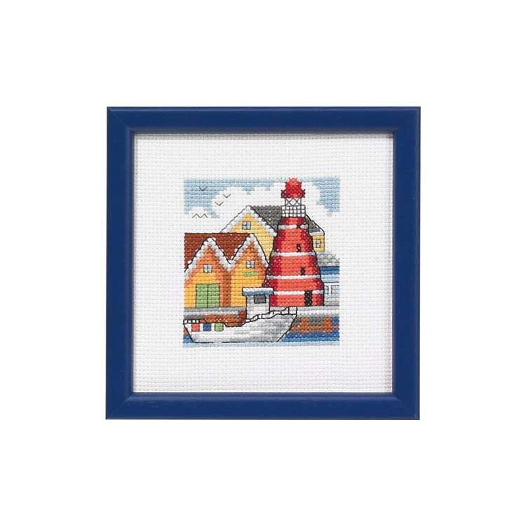 14-5195 Гавань з червоним маяком. Набір для вишивання хрестом PERMIN - 1