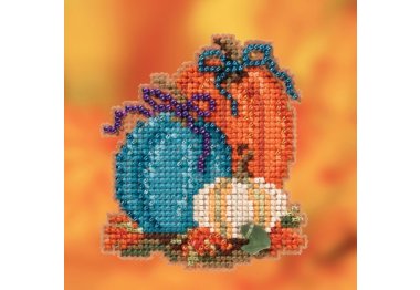 вышивка гладью MH182026 Трио тыквы. Набор для вышивки в смешанной технике Mill Hill