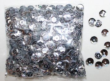 Пайетки круглые. Цвет - серебро (тиснение), Ø - 6 мм, уп/20 грамм. №67 - 1