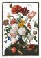 785 Still Life with Flowers in a glass Vase. 1650-1683. Jan Davidsz. De Heem Linen. Набор для вышивки крестом Thea Gouverneur - 1