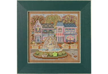 вишивка гладдю MH142315 Міська площа. Набір для вишивки в змішаній техниці Mill Hill