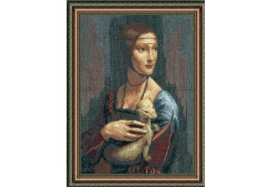  №295  По мотивам Леонардо да Винчи Дама с горностаем Набор для вышивания крестом