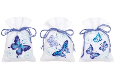 набори для вишивання хрестом PN-0146430 Blue Butterflies Bags. Набір для вишивки хрестиком Vervaco