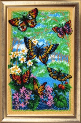 110 Порхающие бабочки. Набор для вышивания бисером Butterfly - 1