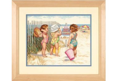  35216 Дівчатка на пляжі. Набір для вишивки хрестиком Dimensions
