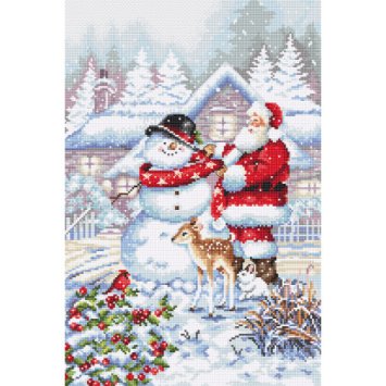 Набір для вишивки хрестиком L8015 Snowman and Santa. Letistitch - 1