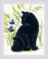 2001 Чорний кіт. Набір для вишивки хрестиком Ріоліс - 1