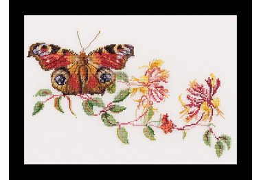  439 Butterfly-Honeysuckle Linen. Набор для вышивки крестом Thea Gouverneur