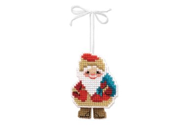  1538АС Новогодняя игрушка Дедушка мороз. Набор для вышивки крестом Риолис
