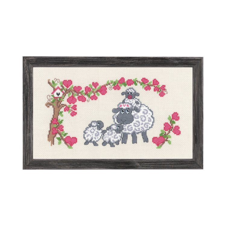 92-5347 Овечья семья. Набор для вышивания крестом PERMIN - 1