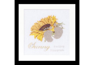  507 Birth Sampler Sunny Linen. Набор для вышивки крестом Thea Gouverneur
