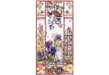  4595 Коти в саду. Весна. Набір для вишивки хрестиком Classic Design