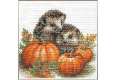 A1021 Їжачки у врожаї. Набір для вишивки хрестиком AINE A1021 Їжачки у врожаї. Набір для вишивки хрестиком AINE