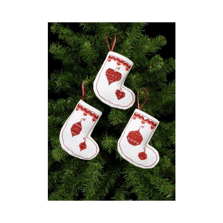 21-7243 Різдвяні прикраси. Набір для вишивання хрестом PERMIN - 1 21-7243 Різдвяні прикраси. Набір для вишивання хрестом PERMIN - 1