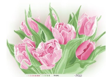  ТК-041 Рожеве сяйво тюльпанів. Схема для вишивки бісером (габардин) ТМ Барвиста Вишиванка