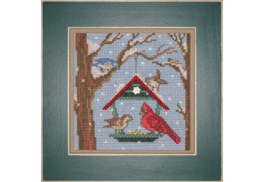 вишивка гладдю MH142332 Годівниця. Набір для вишивки в змішаній техниці Mill Hill